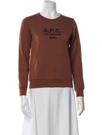 Pre-owned A.p.c. Crew Neck Sweater In Brown