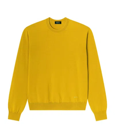 A.p.c. Crew Neck Sweater In Yellow