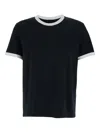 Apc A.p.c. Men Black Crewneck T-shirt With Contrasting Details In Cotton Man In Black