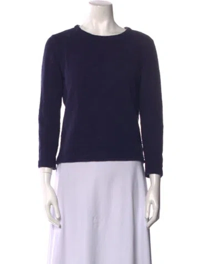 Pre-owned A.p.c. Crew Neck Three-quarter Sleeve Top In Blue