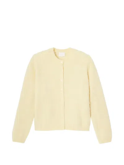 A.p.c. Crew-neck Cardigan In Yellow