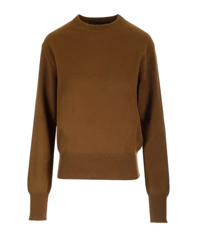 Apc A.p.c. Crewneck Knitted Jumper In Brown