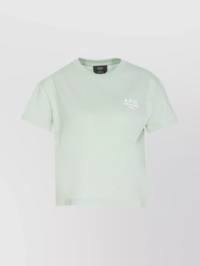 Apc Crewneck Lightweight T-shirt Straight Hem In Green