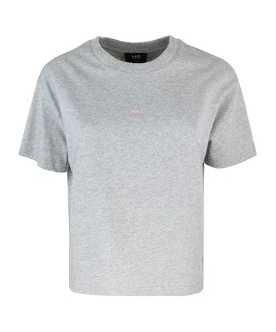Apc A.p.c. Crewneck Short-sleeved T-shirt In Gray