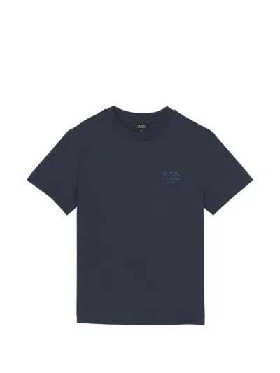 A.p.c. Crew-neck Short-sleeve T-shirt In Blue