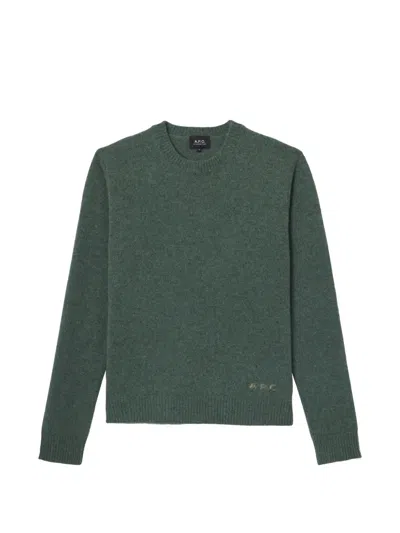 A.p.c. A. P.c. Loone Sizee Wool Sweater Xs Green