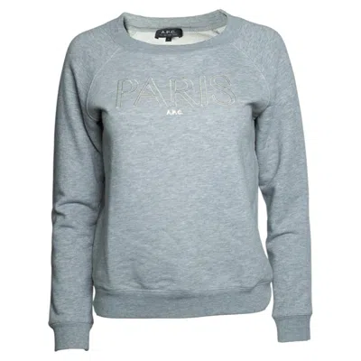 Pre-owned A.p.c. , Crewneck Sweater In Grey With Paris Print In Gray