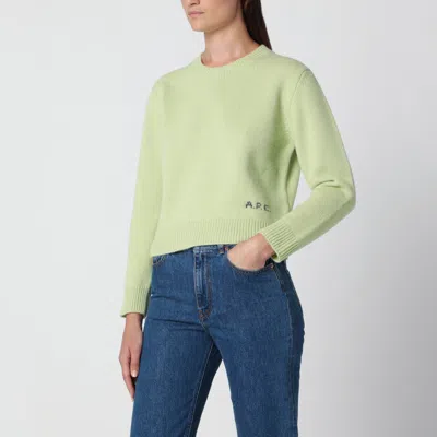 A.p.c. Crew-neck Sweater Lime Green In Wool