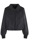 Apc Cropped Blouson Jacket With Classic Shirt Collar In Black