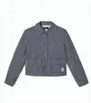A.p.c. Cropped Cotton Blend Jacket In Blue