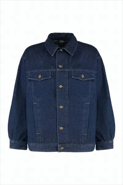 Apc Cropped Denim Jacket With Classic Collar In White
