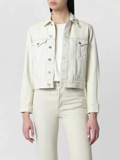 Apc Cropped Jacket Chest Pockets Collared Neck In White