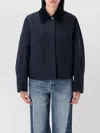 Apc Cropped Jacket With Collared Design And Front Pockets In Blue