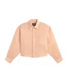 Apc A.p.c. Cropped Shirt In Peach-coloured Linen In Pink