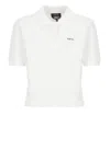 Apc Cropped Short-sleeved Cotton Polo In Gray