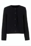 Apc Cropped Textured Jacket With Boxy Silhouette In Blue