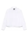 Apc A.p.c. Cropped White Cotton Shirt With Button-down Collar In White