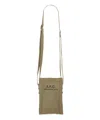 Apc Logo Print Mini Canvas Messenger Bag In Brown