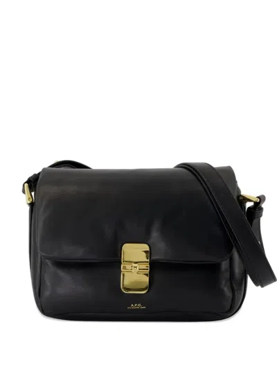 A.p.c. Crossbody Bag With Magnetic Flap Closure In Black