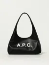 Apc Rounded Silhouette Shoulder Bag With Bold Logo In Black