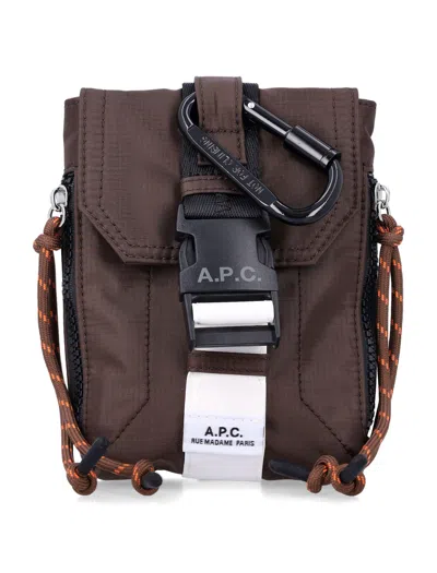 APC A.P.C. TRECK CROSSBODY POUCH BROWN