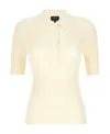 Apc A.p.c. Fitted White Polo Shirt With Classic Collar In Neutral