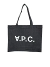 Apc Blue Denim Daniela Shopping Bag In Black