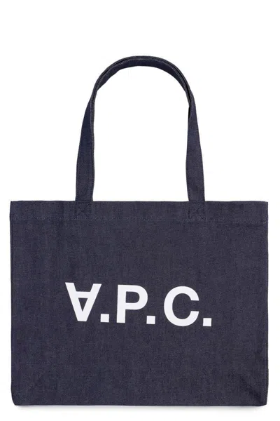 Apc A.p.c. Daniela Logo Detail Tote Bag In Blue