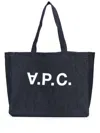 Apc A.p.c. Daniela Logo Detail Tote Bag In Blue