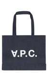 Apc A.p.c. Daniela Logo Detail Tote Bag In Blue