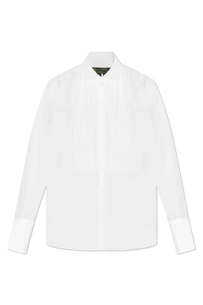 Apc A.p.c. Dante Pleated Shirt In White