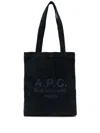 Apc A.p.c. Dark Blue Corduroy Lou Shopping Bag In Blue
