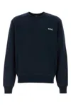 Apc Dark Blue Cotton Sweatshirt In Blue