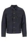 Apc Navy Veste Work Denim Jacket In Indigo