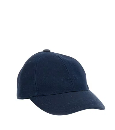 A.p.c. Dark Blue Logo Baseball Cap