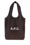 Apc A.p.c. Dark Brown Synthetic Leather Small Ninon Shopping Bag In Brown
