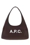 Apc A.p.c. Dark Brown Synthetic Leather Small Ninon Shoulder Bag In Brown