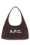 Apc A.p.c. Dark Brown Synthetic Leather Small Ninon Shoulder Bag In Brown