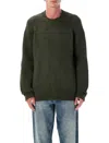 Apc Textured Knit Sweater Raglan Sleeves In Green