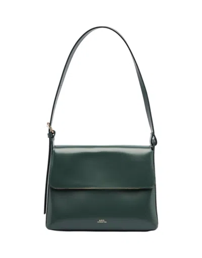 Apc A.p.c. Dark Green Virginie Flap Bag