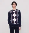 Apc A.p.c. Diamond Pattern Crewneck Sweater In Blue