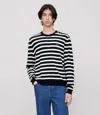 Apc A.p.c. Classic Striped Knit Sweater With Round Neckline In Blue