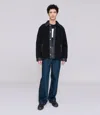 A.p.c. A. P.c. Will Fleece Denim-panel Jacket In Blue