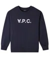 A.p.c. Midnight Blue Cotton Sweatshirt In Black