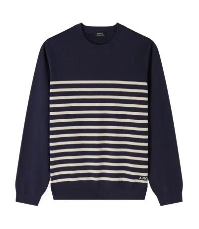 Apc Dark Navy Blue/ecru Tiq
