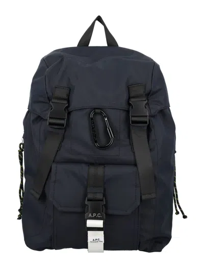 Apc A.p.c. Dark Navy Trek Backpack In Black
