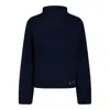 Apc A.p.c. Dark Navy Virgin Wool Sweaters In Black