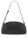 Apc 'demi Lune' Black Shoulder Bag With Embossed Logo On The Front In Leather Woman In Black