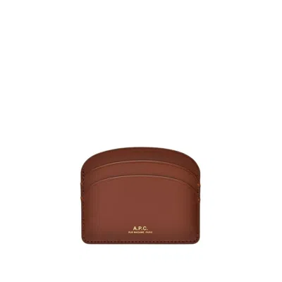 Apc Demi-lune Card Holder - Hazelnut - Leather In Brown