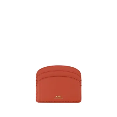 Apc A.p.c. Demi Lune Card Holder - Leather - Red